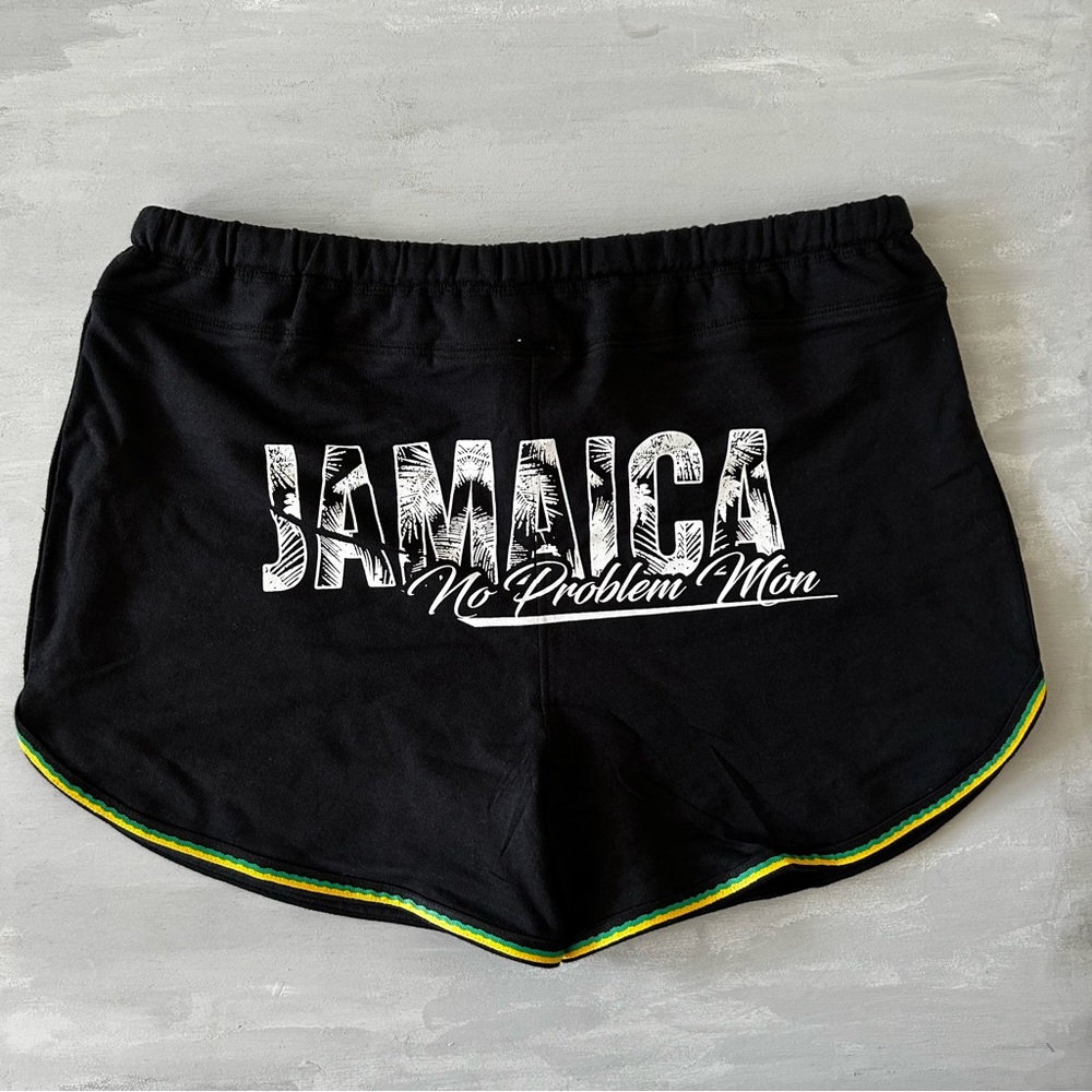 Y2K Jamaica Booty Shorts Size Large Trashy 2000s Era Sleeze Jamaican Flag Colors